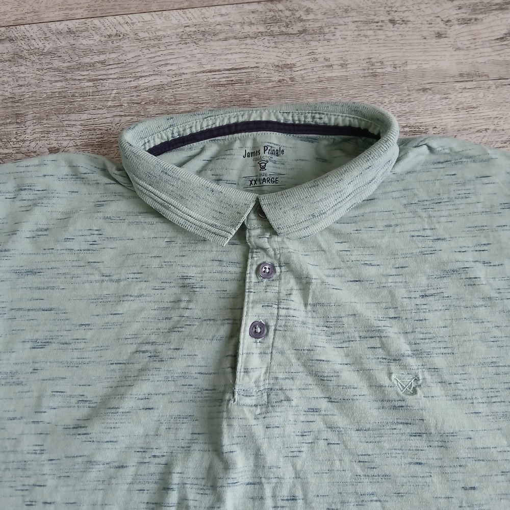 James Pringle‎ XXLarge Mens Green Polo Shirt Short Sleeve Cotton Blend Casual